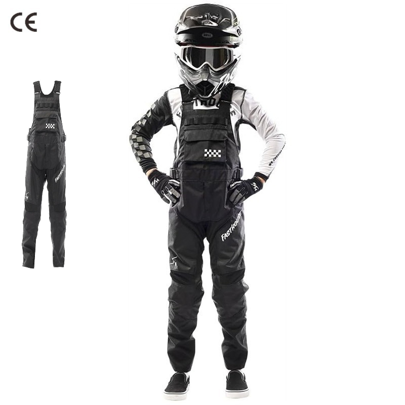 Motorcycle Gear Outfit - Dziecięcy kombinezon motocyklowy terenowy z szelkami,