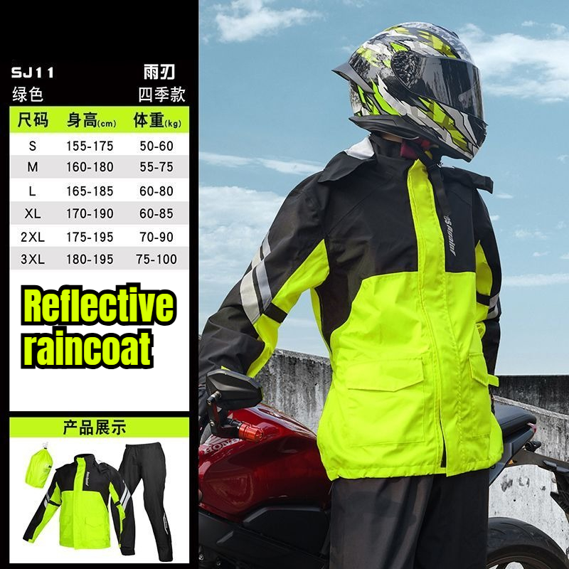 Motorcycle Gear Rain - Kombinezon motocyklowy przeciwdeszczowy dzielony, wodoodporny strój