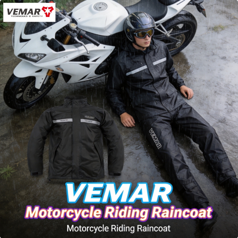 Motorcycle Gear Rain - Wodoodporny zestaw motocyklowy VEMAR: kurtka i