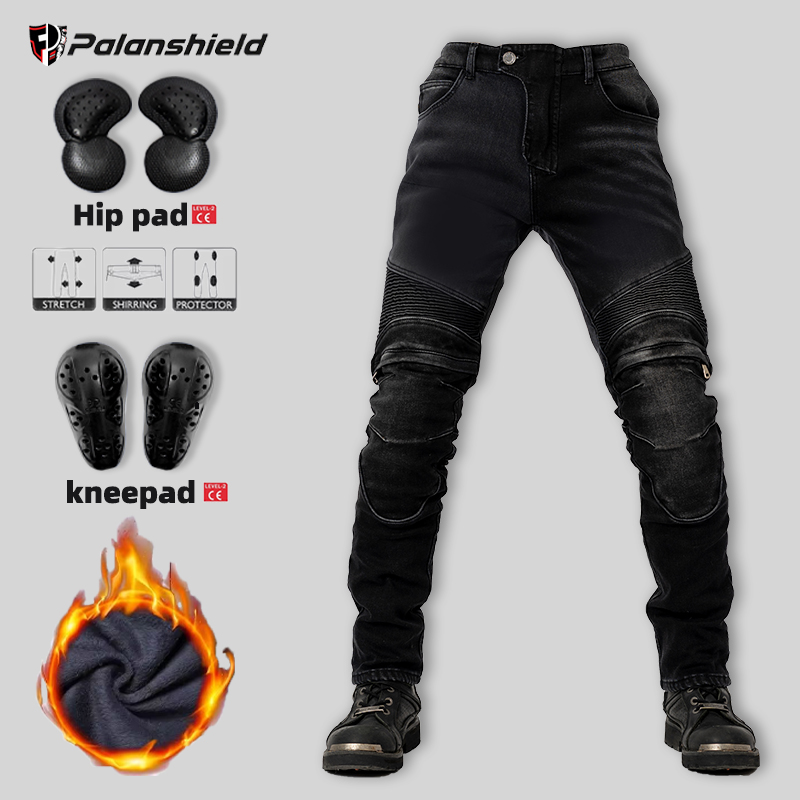 Motorcycle Gear For Sale - Zimowe spodnie motocyklowe męskie ocieplane jeansy