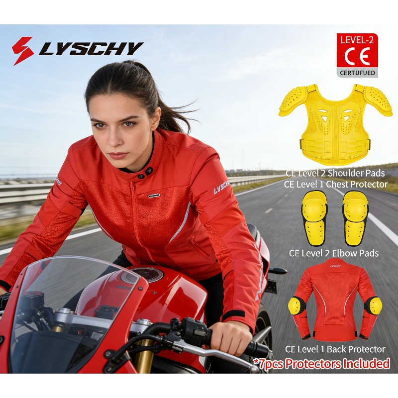 Motorcycle Gear Jacket Women - Damska kurtka motocyklowa z siateczki, letnia,